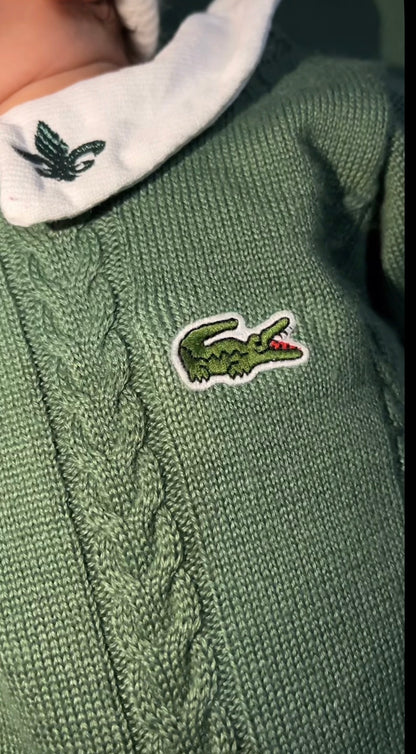 Kit Saída Maternidade Personalizável Completa Masculina Lacoste verde | Personalize Com o nome do seu bebê