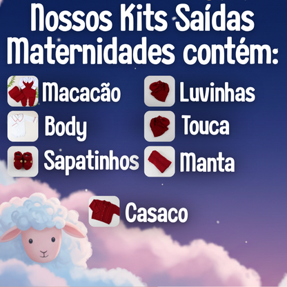 Saida Maternidade Trama Geométrica 3 Peças Pérola