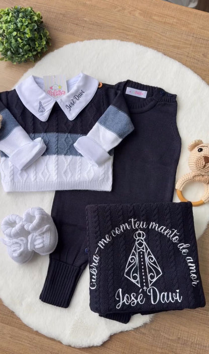 Kit Saída Maternidade Personalizável Completa Masculina José davi| Personalize Com o nome do seu Bebê