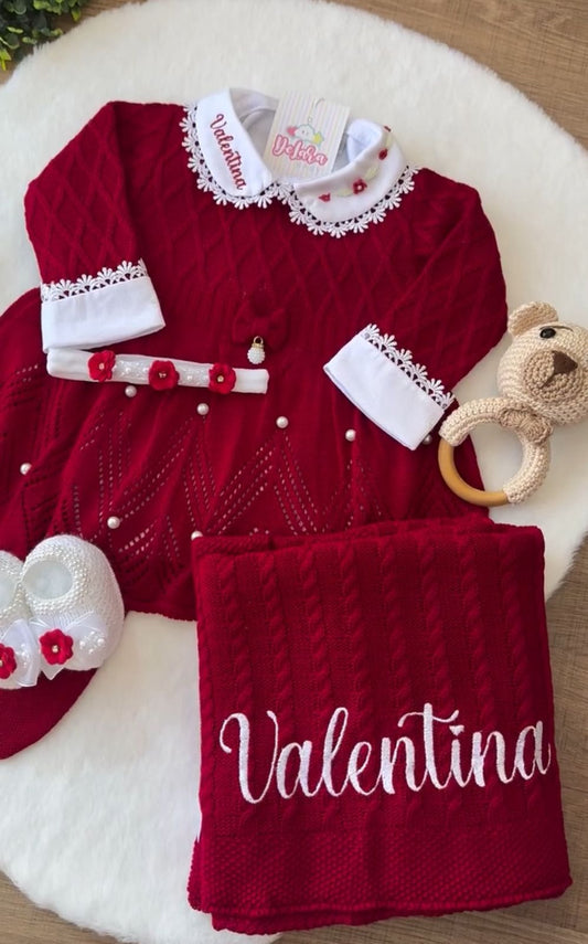 Kit Saída Maternidade Personalizável Completa feminina Valentina: Personalize Com o nome do seu Bebê