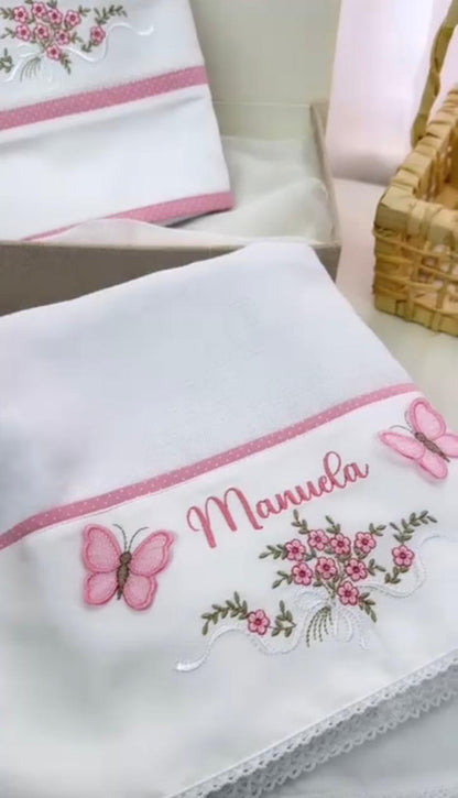 Kit de Fraldinha Personalizado com Nome do Bebê Feminina| 6 Peças Personalizadas