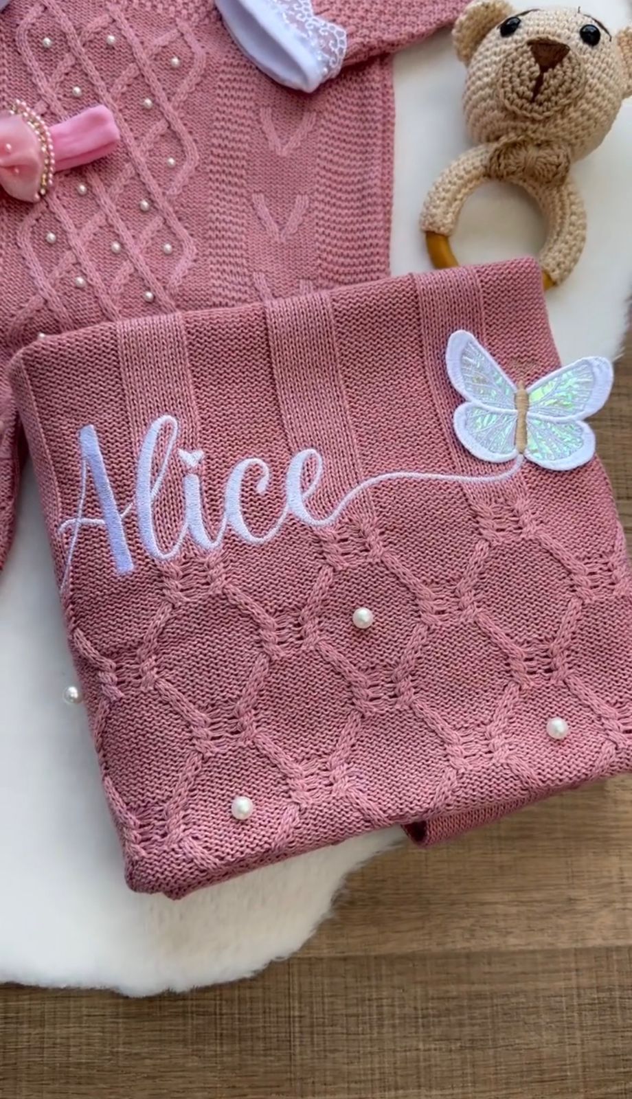 Kit Saída Maternidade Personalizável Completa feminina Alice: Personalize Com o nome do seu Bebê