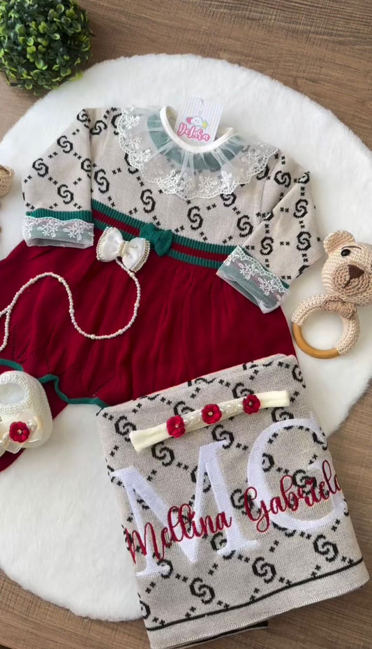 Kit Saída Maternidade Personalizável Completa feminina Gabriela: Personalize Com o nome do seu Bebê